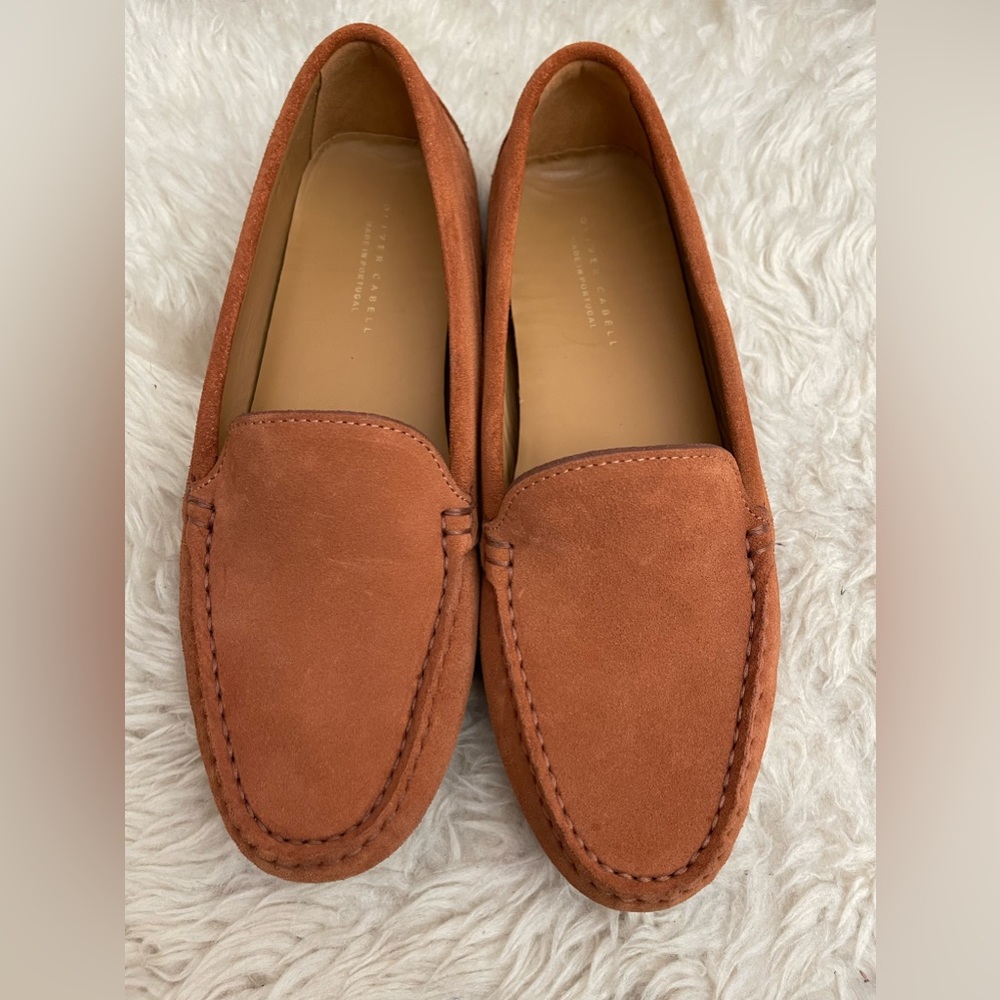Oliver Cabell Women's Suede Loafers in Rust